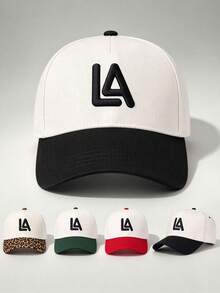 1pc Two-Tone Men Hat Letter LA Embroidered Hats For Men Adjustable Design Perfect For Travel Social Gatherings Sun Protection And Outdoor Activities. - Multicolor - View 2