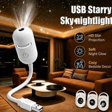 360° Rotating High-Definition Smart 5D Starry Sky Projector Night Light, Smart Lamp With 3/12 Random Projection Film Slides, Galaxy Sky Light With Detachable Pattern Plates, USB Powered Portable LED Projector, Suitable For Bedroom, Living Room, Ceiling, Wall, Home Decor, Christmas Gift - G303 - View 3