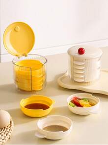 5pcs/Set Portable Sauce Dish Food Sauce Dish Dipping Dish Set Seasoning Dipping Sauce Pickle Dish Spit Bone Dish With Handle - Multicolor - View 11
