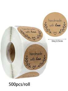 500pcs-Handmade With Love Gift Packaging Bag Stickers - Multicolor - View 3