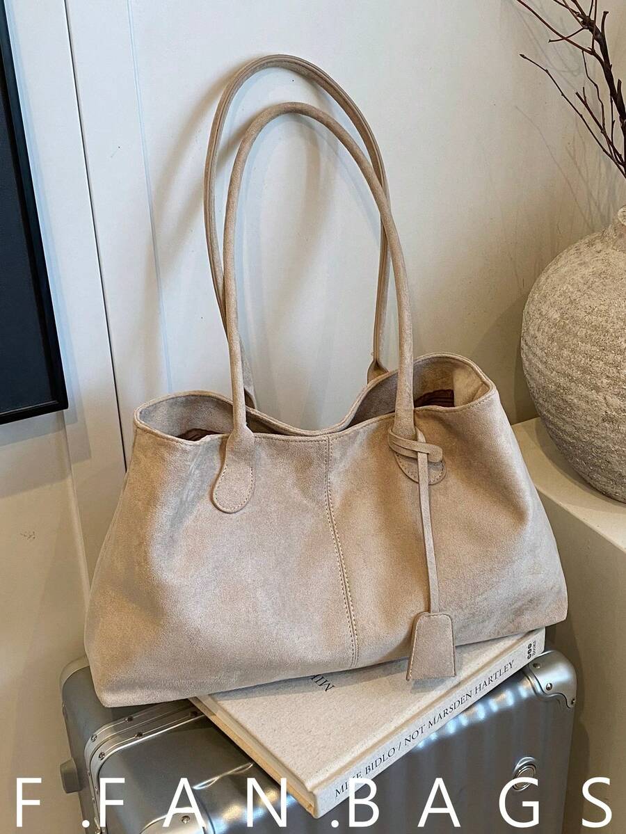 Vintage Underarm Bag Fashion Versatile Tote Bag Premium Daily Casual Commute Shoulder Bag - Beige - View 1