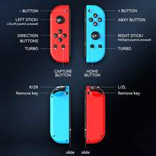 Switch Joy-Con Wireless Game Controller, Left & Right Hands, With RGB Lighting, Vibration, Colorful Lights, Motion Sensing, Bluetooth, 3D Joystick Control, No Drift - View 12