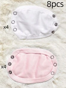 2pcs Single-Layer Fabric Diaper (Thin, Please Note Metal Button Size To Avoid Mismatch) For Baby Crawling Clothes/ Bodysuit/ Jumpsuit Extended Clipsbaby Shower Family Decorations Gifts - White+Pink - View 14