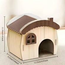 Rumah Hamster Kayu, Vila Hewan Peliharaan, Tempat Persembunyian Hewan Peliharaan Kecil yang Bernapas, Sarang Modular Tahan Lama, Cocok untuk Hamster, Landak, dan Guinea Pig sebagai Tempat Istirahat - Satu-Ukuran - View 8