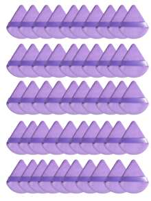 5/50/40/30/15/20/240 Pcs Triangle Powder Puff Reusable Multi-Functional Makeup Tool For Liquid Foundation, Isolation Cream, BB Cream, Sunscreen, Air Cushion, Blush, Etc. - Purple - View 7