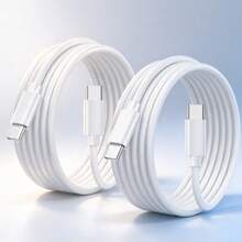 6.6ft/200cm Charging Data Cable, Fast Charging Data Cable, Efficient Data Transfer, Fast Charging Cable Suitable For Phone 18/17 Pro Max/17 Pro/17/Air/16/15/ Series Devices - White - View 1