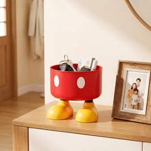 Disney 1pc Mickey Mouse Desktop Storage Box Student Pen Holder Remote Control Organizer Multifunctional Desktop Storage Box - Red - View 2