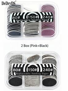 DeDryDS 60pcs Sandpaper Sheets | 0.98 Inch Metal Nail Drill Bits - Pedicure And Manicure Replacement Parts - Multicolor - View 13