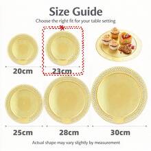 8pcs Gold Round Lace Paper Placemats, Cardboard Cake Base, Dessert Plates Cupcake Boards, Decorative Table Mats, For Wedding Birthday Party Bridal Holiday Christmas Dessert Table Setting - Gold - View 12