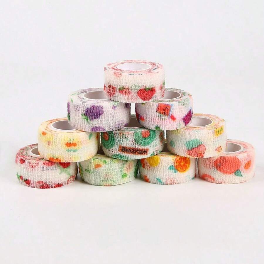 1/2/4 Rolls Colored Self-Adhesive Bandage, Student Writing Anti-Wear And Anti Cocoon Finger Bandage, Multi-Color Elastic Bandage, Soft Elastic Bandage, Practical Self-Adhesive Bandage Set, Self-Adhesive Elastic Bandage(2.5cm*200cm) - Multicolor - View 1