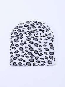 1pc Women's Fashion Versatile Leopard Print Jacquard Knit Beanie Hat, Warm For Autumn/Winter, Suitable For Daily Wear And Outings - A - View 10