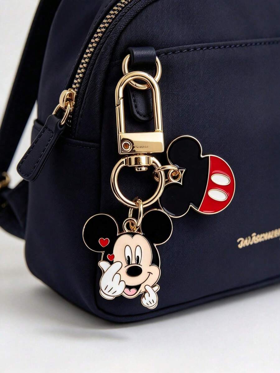 4pcs Disney New Mickey Minnie Cartoon Character Keychain Metal Key Ring Creative Metal Pendant Zipper Charm Christmas Gifts Gifts For Women - Multicolor - View 1