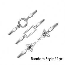 1/2/3pcs Vintage Metal Shawl Clips, Celtic Pattern Sweater Cardigan Collar Fastener, Decorative Cloak Pin For Scarf, Women Clothing Accessory - Silver - View 8