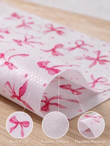4 Refrigerator Rack Liners, Anti Slip And Easy To Wipe Pads For Refrigerator Cabinets, Pink Bow Print, Kitchen Countertop Protection Drawer Pads - Bow Pattern - View 3