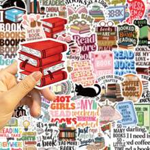 50pcs Bookish Aesthetic PVC Material Graffiti Stickers Decorative Phone Case, Diary, Computer, Water Bottle, Guitar, Teacher Reward Gift, Back To School Season Gift - one-size - View 5
