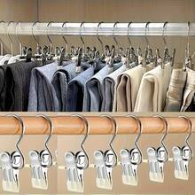 10pcs Multi-Purpose 3-Hook Hangers, Used For Hanging Scarves, Pants, Towels, Socks, Etc., Clothing Clips, Garment Clips - 3-prong Clip - View 6
