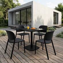 Mesa Tera Cuadrada Negra 80x80 cm para Interior y Exterior - Gris - Ver 3