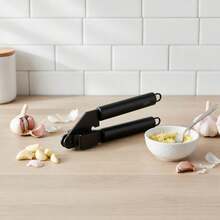 Stainless Steel 430 Garlic Press 18.5x5cm, Manual Garlic Crusher With Long Ergonomic Handle, Professional Kitchen Tool For Mincing Garlic In Seconds - Black - View 5
