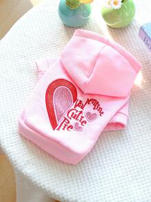 PETCIRCLE 1pc Pet Clothes Dog Apparel Small Dog Hoodie Sweatshirt - Sweetie Pie Hoodie - Pink - View 4