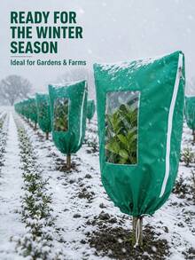 Winter Plant Frost Cover, Windproof Breathable Frost Protection Cover For Shrubs And Potted Plants, Plant Winter Protection Cover With Observation Window, Reusable Frost Bag With Drawstring And Zipper - Made Of Non-Woven Fabric, Non-Woven Polypropylene Frost Cover, Outdoor Garden Flower Pest Protection Cover, Plant Care Tool, Christmas Tree Cover. Multiple Sizes Available. Suitable For Trees, Shrubs And Flowers. Provides Winter Frost And Cold Protection, Extends Frost Protection Season - Multiple Styles - View 11