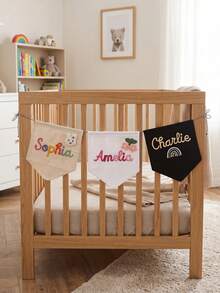 Banner Nama Kamar Bayi yang Dipersonalisasi, Bendera Kamar Bayi Bordir, Papan Nama Kustom, Dekorasi Dinding Kamar Bayi, Hadiah untuk Bayi Baru Lahir, Papan Petunjuk untuk Acara Baby Shower - MultiWarna - View 4