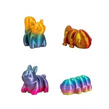 5/20/40/80pcs New Hot‑ 3D‑Printed Mini Colorful Multi‑Joint Animal Figurines, Cute Movable Kids Toys, Desktop Ornaments, Perfect Gift For Birthday & Holiday - Multicolor - View 5