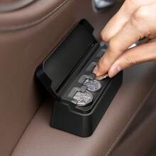 1pc Coin Box Suitable For Car Coin Storage Box Universal Storage Coin Counting Machine Car Truck Accessories Black Plastic Coin Storage Container Box - A - View 8