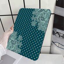 深青色黃色波點蕾絲花卉 Y-Fold 平板保護殼，透明背蓋附筆槽，自動休眠/喚醒，適用於 iPad 第 10 代 10.9 吋 2022 智能保護殼 / Air 13 (M3 2025) / Air 11 (M3 2025) / 11 (A16 2025) / 相容 Galaxy S9/S7/S10+ / 相容 Galaxy Tab S6 Lite 10.4 吋 / 相容 Matepad - 彩色 - 查看 6