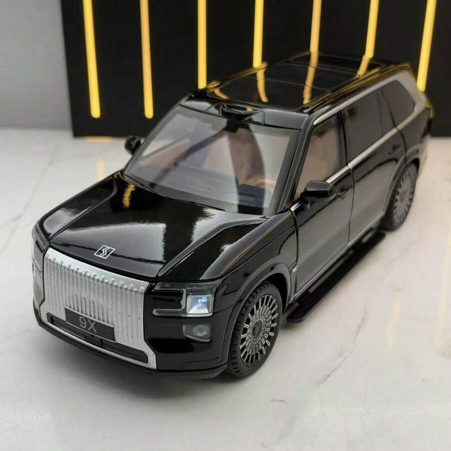 1 Piece, 22 Cm In Length, 8.2 Cm In Width, 7.3 Cm In Height, 1/24 Scale Die-Cast Metal 9X New Energy Vehicle Model, Collectible Large SUV Desktop Ornament, Gift Option For Friends On Festivals - Multicolor - View 1