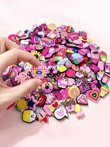 Random 10-100 Pink Series Sandal Shoe Charms, Premium Popular Shoe Pins & Pendants, Perfect Gift For Teens, Men, Women And Adults - View 2