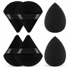 Velvet Makeup Applicator & Beauty Sponge Set, Soft Surface Makeup Tools For Foundation, Contour, Blush Application - Multicolor - View 9