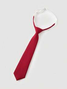 1pc Women's Classic School Uniform Holiday Party Performance Adjustable Necktie - Red - View 2
