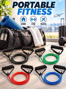 Resistance Band With Handles, Yoga Pull Rope, Elastic Fitness Training Band, Suitable For Home Workout And Strength Training - A - View 4