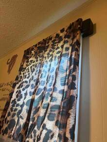 2pcs Leopard Print Curtains, Featuring Wild Animal Printed Pattern, 2D Flat Printing, Blackout Effect, Suitable For Living Room And Bedroom - Multicolor - View 11