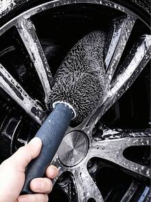1pc Car Wheel Rim Cleaning Brush, Portable Car Wash Tool, Wheel Rim Dead Corner Cleaning, Flexible Cleaning Tool, Multi-Functional Wheel Rim Brush Suitable For Cars, Trucks, Motorcycles, Easy To Clean - A - View 4