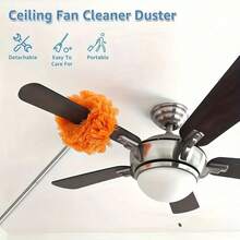 Ceiling Fan Duster With Telescopic Pole - Detachable Brush Head, Easy To Clean - Suitable For RV And Home Use - D - View 2