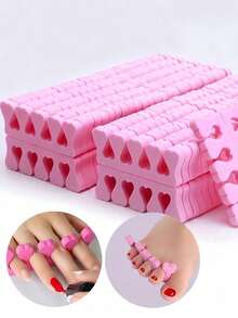 100pcs Pink Foam Toe Separators, Suitable For Manicure, Pedicure And Nail Art, Odorless Nail Polish Accessories, Comfortable Foam Finger Separators, Toe Separators, Back To School Gift - Multicolor - View 1