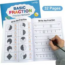 1/2pcs Fraction Basic Practice Workbook, Math Workbook, Children's Activity Book - Fractions, Comparison And Equivalent Fractions Math Learning Materials, Home Education, Classroom Supplies - Multicolor - View 14