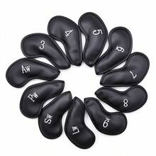 11pcs Golf Club Head Covers, Multi-Style Iron Club Leather Headcovers, High Quality Golf Club Head Protector Caps/Golf Club Covers/Iron Club Headcovers - Black - View 13