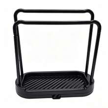 2/1pc Kitchen Sink Organizer Rack With Dish Cloth Hanging Bar And Water Tray, Black Sponge Holder For Countertop, Dish Cloth Drying Rack For Kitchen Organization, Plastic Dish Cloth Drying Rack With Drainage Tray, Double Layer Kitchen Sink Organizer And Sponge Holder, Countertop Storage Rack For Dish Cloth And Small Kitchen Storage, Also Suitable For Storage, Outdoor Garden Decor, Fan Decor - A - View 11