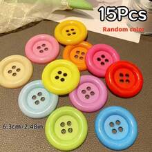 5/10/15 cái cúc trang trí thủ công DIY cỡ lớn 3.4cm/4.8cm/6.3cm, phù hợp trang trí quần áo DIY, ruy băng vải bố, dây bố đám cưới, đồ thủ công handmade, quà tặng và trang trí tiệc, màu ngẫu nhiên - Nhiều màu - Xem 23