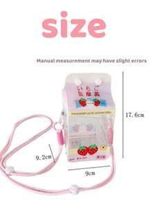 1 Set Cute Cartoon Milk Box Transparent Pouch + Matching Color Lanyard, Dopamine Colorful Transparent Storage Bag With Lanyard, INS Style Jewelry Storage Bag, Mini Gift Display Bag, Birthday Wedding Christmas Gift Accessory - Multicolor - View 10