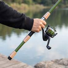 KecchKrezing 1.8m / 70.86in Telescopic Fishing Rod Set, Spinning Reel Fishing Tackle Kit With Soft Lures, Hooks And Storage Bag, Christmas Gift Box, Suitable For Outdoor Freshwater Fishing - Green - View 7
