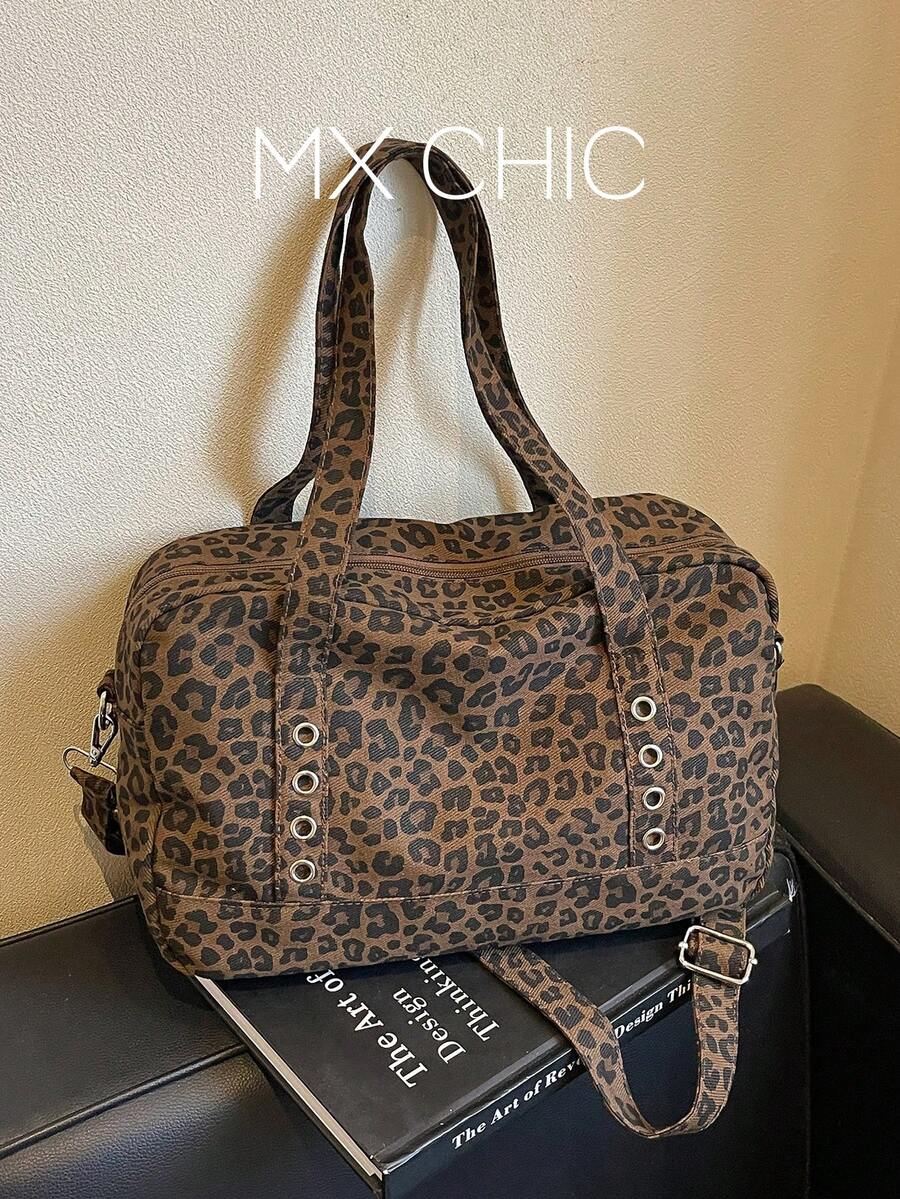 大容量托特包 素色尼龍肩背包 女款休閒旅行手提包 - 彩色 - 查看 1