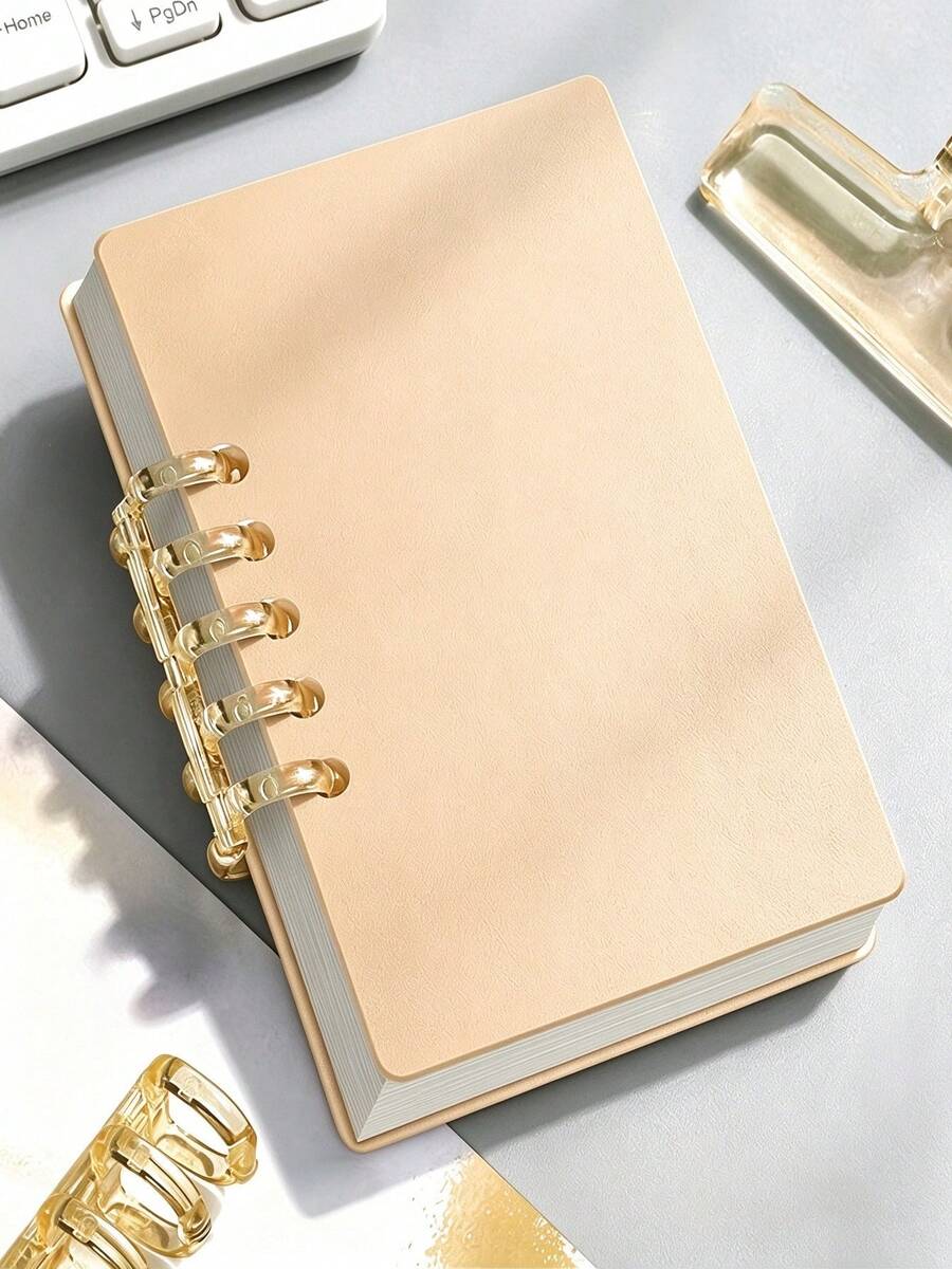 A7 Vintage Horizontal Loose-Leaf Notebook, Random Color, 160 Pages Thick Inner Pages, Mini Pocket Portable Memo Pad, Student Office Memo Diary, Ideal Holiday Gift - Multi-color - View 1