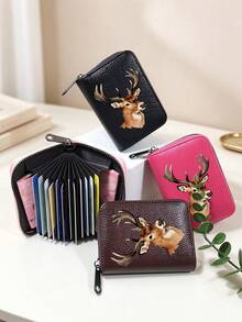 Dompet Pria, Motif Rusa yang Menawan, Tas Kartu Multifungsi, Dompet Koin, Tempat Kartu Kredit, Dompet Mini, Hadiah untuk Wanita dan Pria, Untuk Natal - MultiWarna - View 6