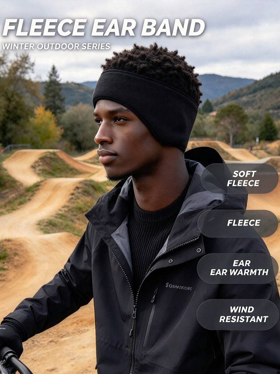 1pc/2pcs Winter Fleece Lined Sports Headband, Unisex Warm Ear Protection For Outdoor Sports And Running - Multicolor - View 1