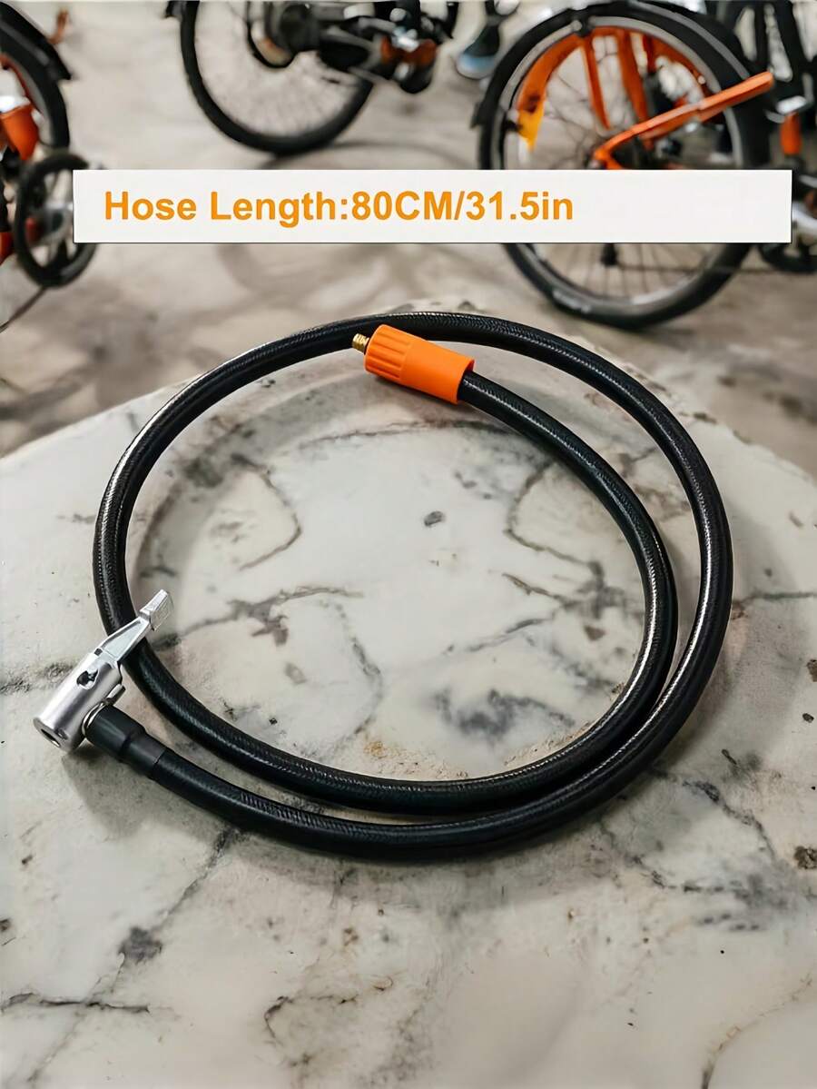 1pc Car Air Pump With M6 Threaded Air Hose, Equipped With Quick-Operation Handle Connector, Easy To Operate, Tool-Free Installation, Suitable For Cars, Motorcycles, Bicycles And More - Multicolor - View 1