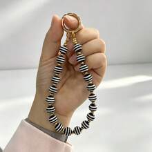 Creative Candy Color Rainbow Striped Beaded Car Key Chain, Fashionable Key Accessory, Bag Charm, Car Key Lanyard, Car Key Chain Pendant, Suitable As A Gift For Women - A - View 4
