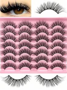 14pairs Full Volume & Curl 11mm-16mm Volumized False Eyelashes For Daily Use, Lengthening The End Strip Lashes,Lashes,Eyelashes,Fake Lashes - Multicolor - View 1